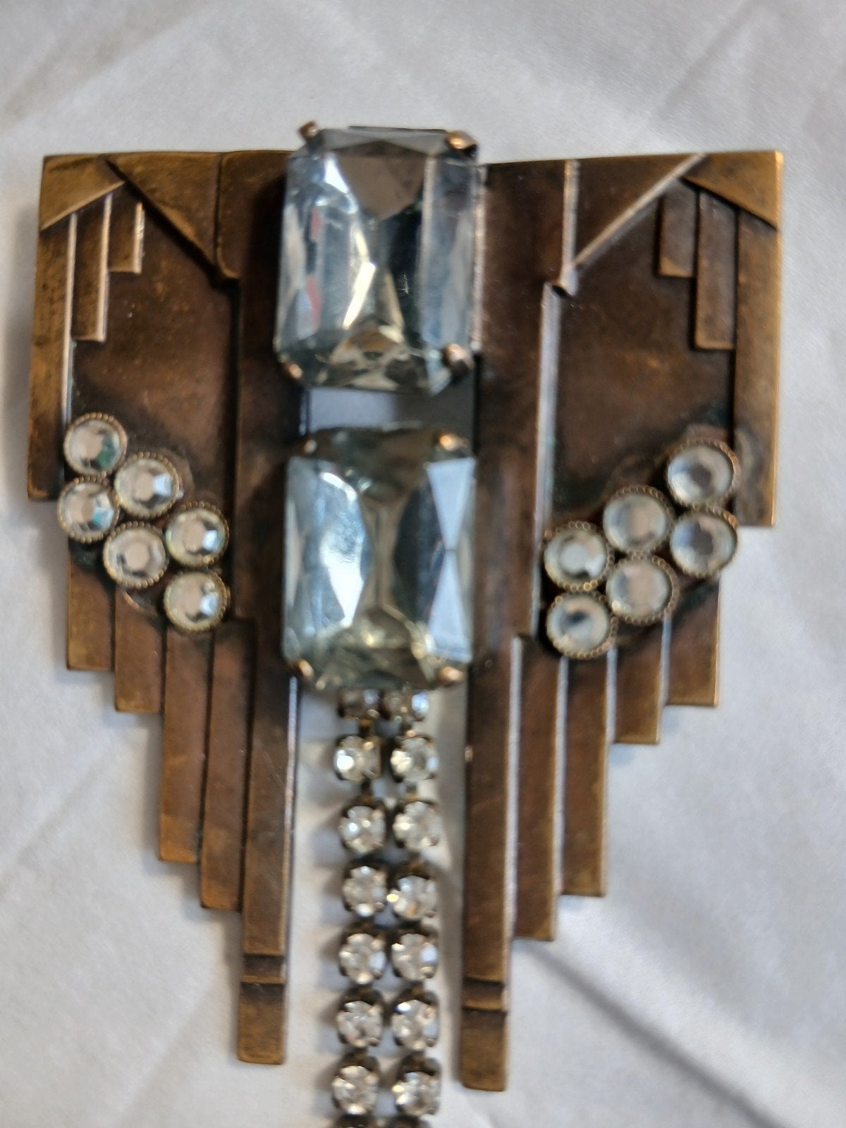 Art deco brosch, Met kristal, Overige materialen, Ophalen of Verzenden, Zo goed als nieuw