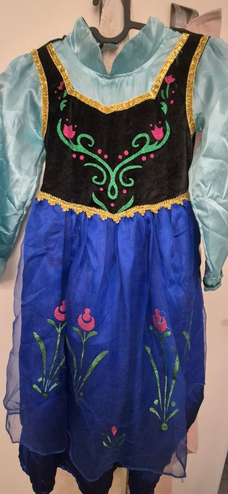 Anna Frozen jurk verkleedkostuum 120cm, Kinderen en Baby's, Carnavalskleding en Verkleedspullen, Ophalen of Verzenden, Zo goed als nieuw