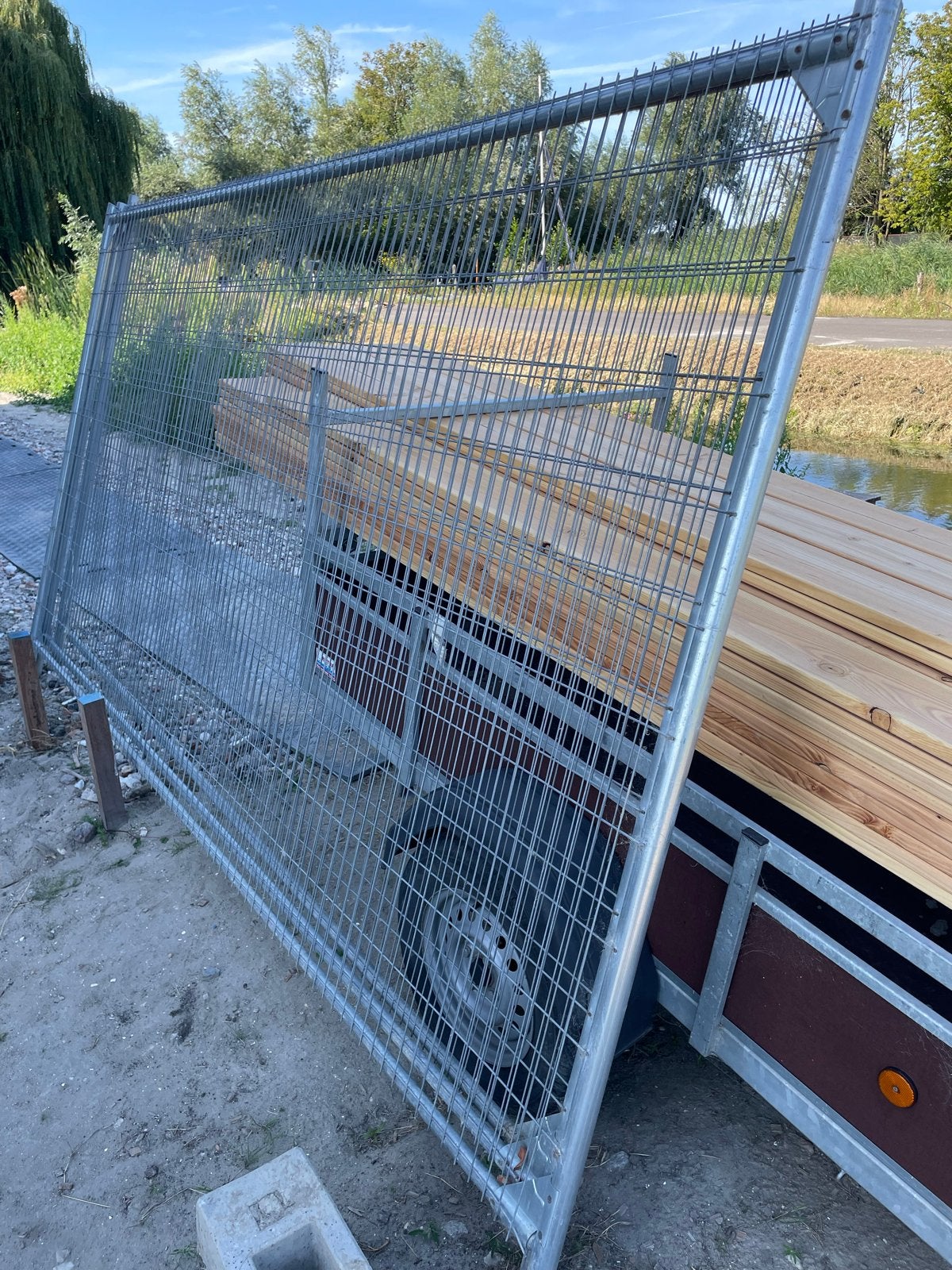 Bouwhekken 350x180 cm met voeten en koppelstukken, Ophalen, Gebruikt, Overige typen, Minder dan 2 meter