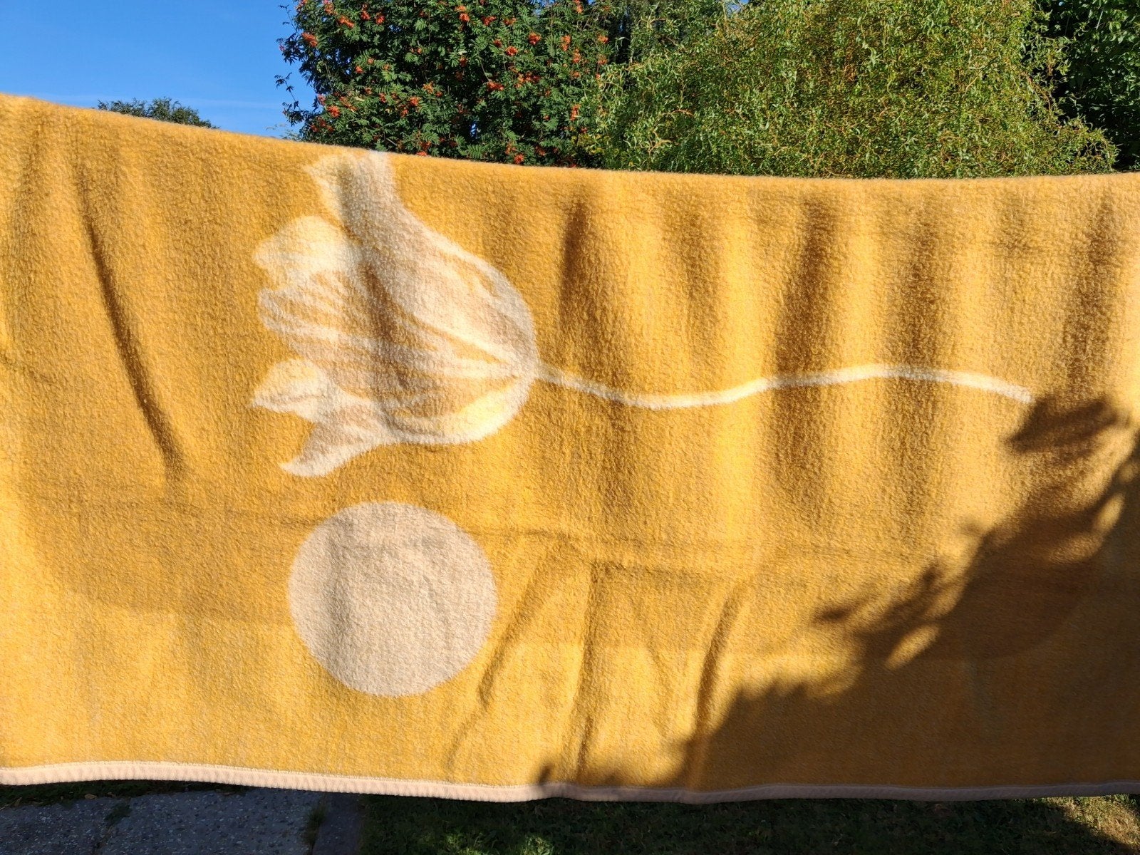 Vintage Venezia Dralon deken 150x196 cm - Geel, Huis en Inrichting, Gebruikt, Geel, 150 tot 200 cm, Vintage