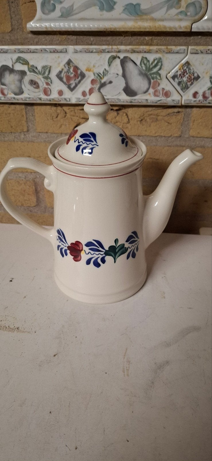 Boerenbont koffie pot klok gaaf, Ophalen of Verzenden