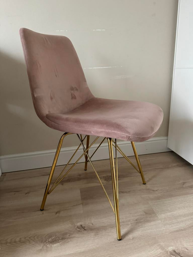 Velvet stoel 2x, Huis en Inrichting, Stoelen, Ophalen of Verzenden, Zo goed als nieuw, Wit, Twee