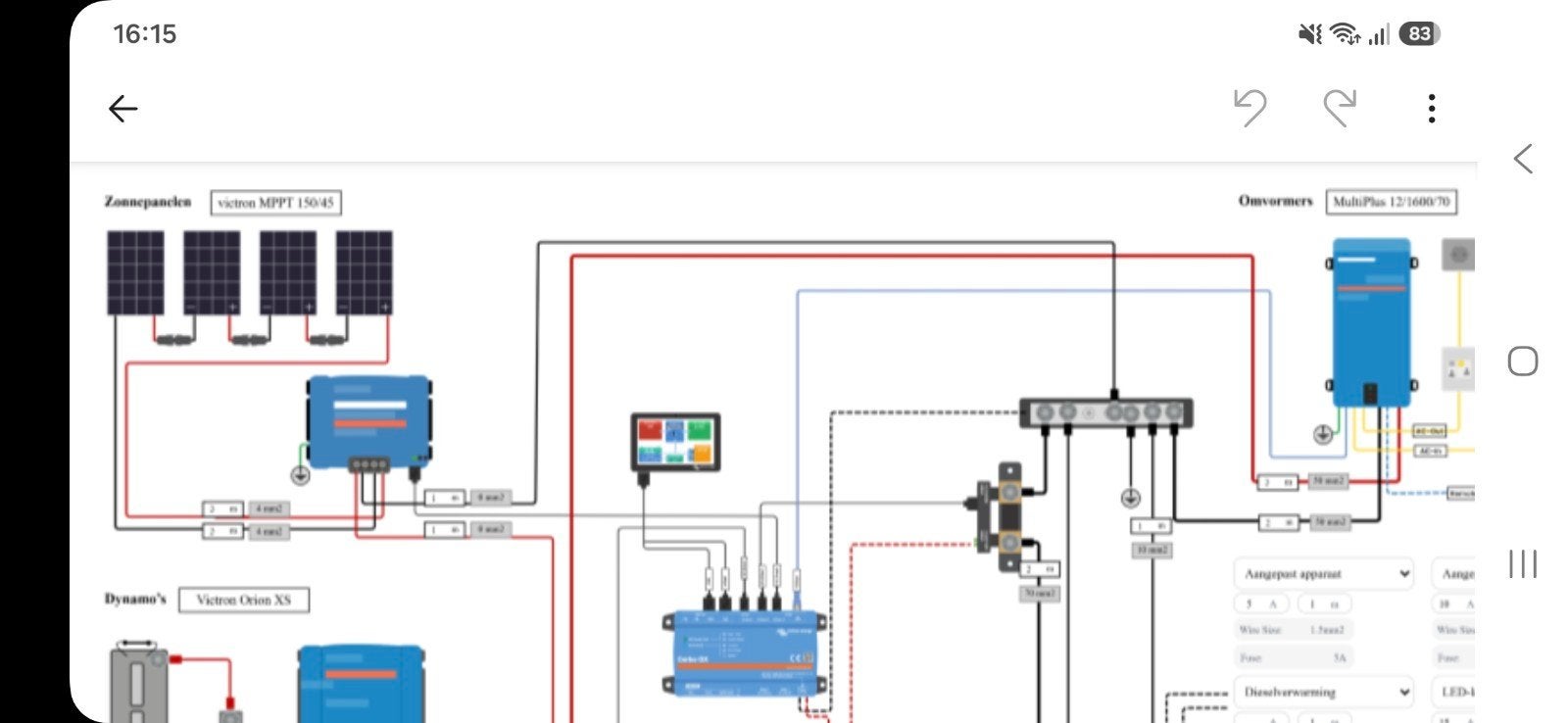 Victron Off-Grid Schema Doorrekening, Ophalen of Verzenden