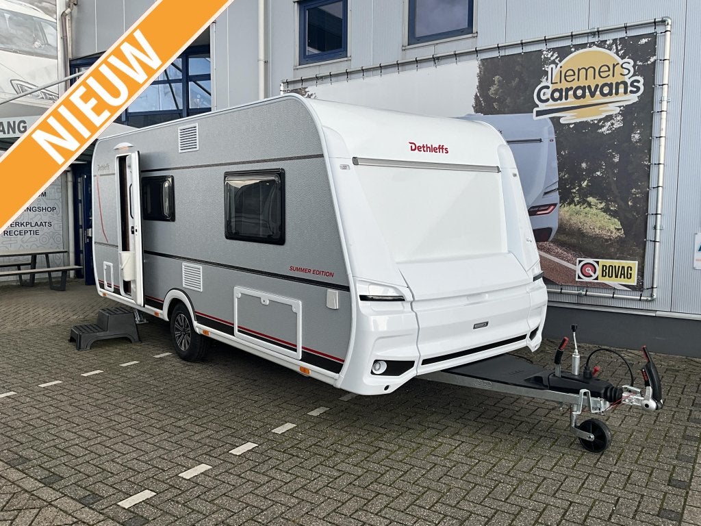 Dethleffs Summer Edition 490 EST DOUCHE-ENKELE BEDDEN, Caravans en Kamperen, Serviceluik, Bedrijf, Treinzit, Tot en met 3