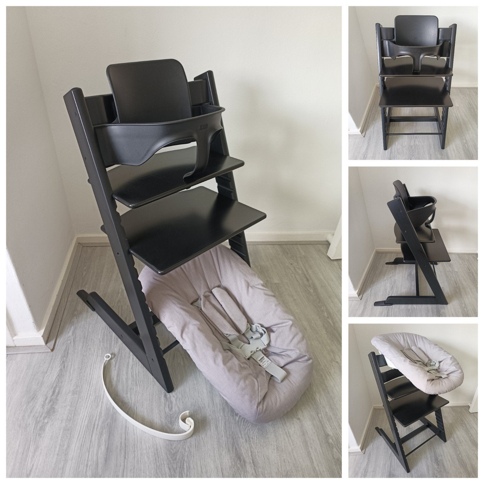 ZGAN!Stokke Tripp Trapp zwart 2023+babyset,2 standen newborn, Kinderen en Baby's, Kinderstoelen, Meegroeistoel, Ophalen of Verzenden