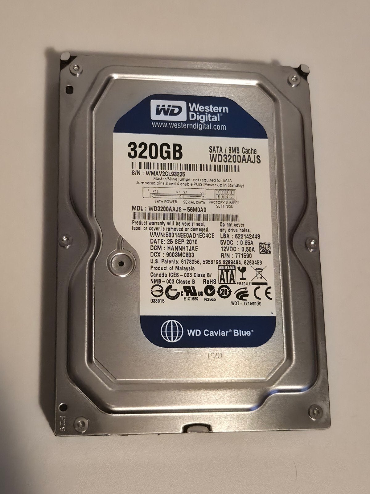 WD Caviar Blue 320GB HDD SATA Harde Schijf, Intern, 320GB, Ophalen of Verzenden, Desktop