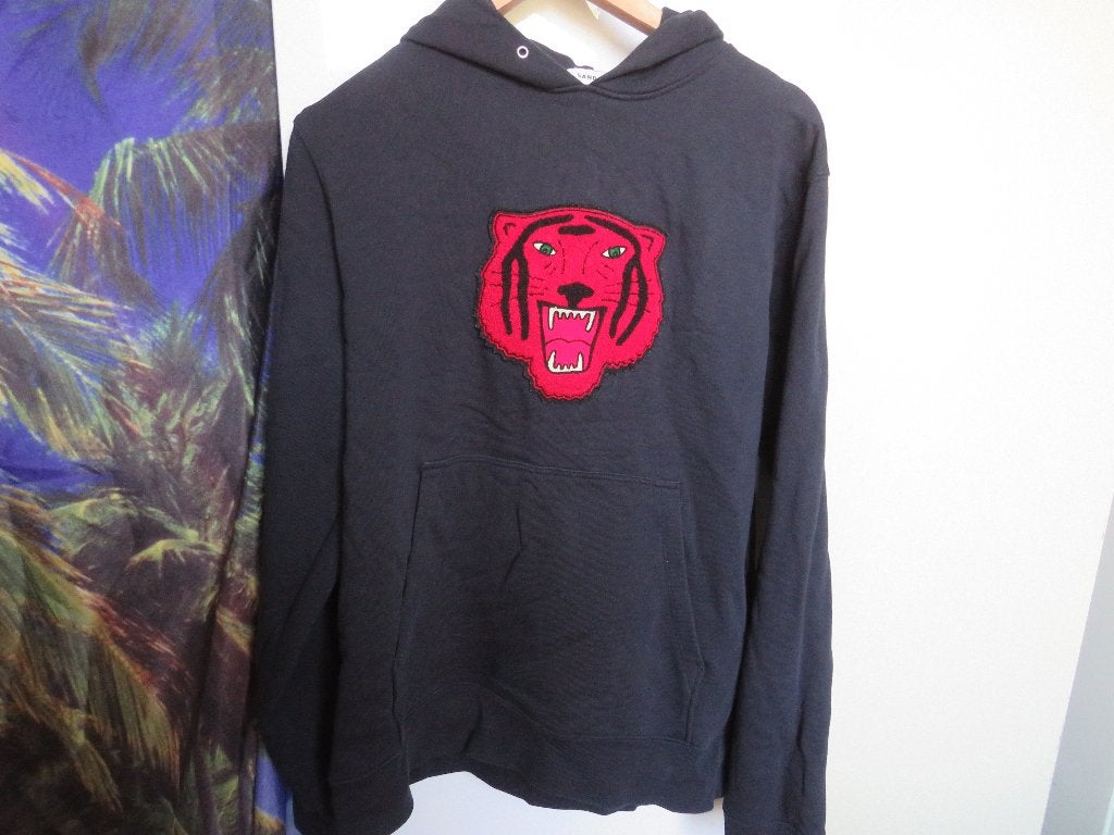 blauwe tijgerkop hoodie rode tijgerkoppatch mt 44 Sandro, Kleding | Heren, Blauw, Ophalen of Verzenden, Sandro, Gedragen