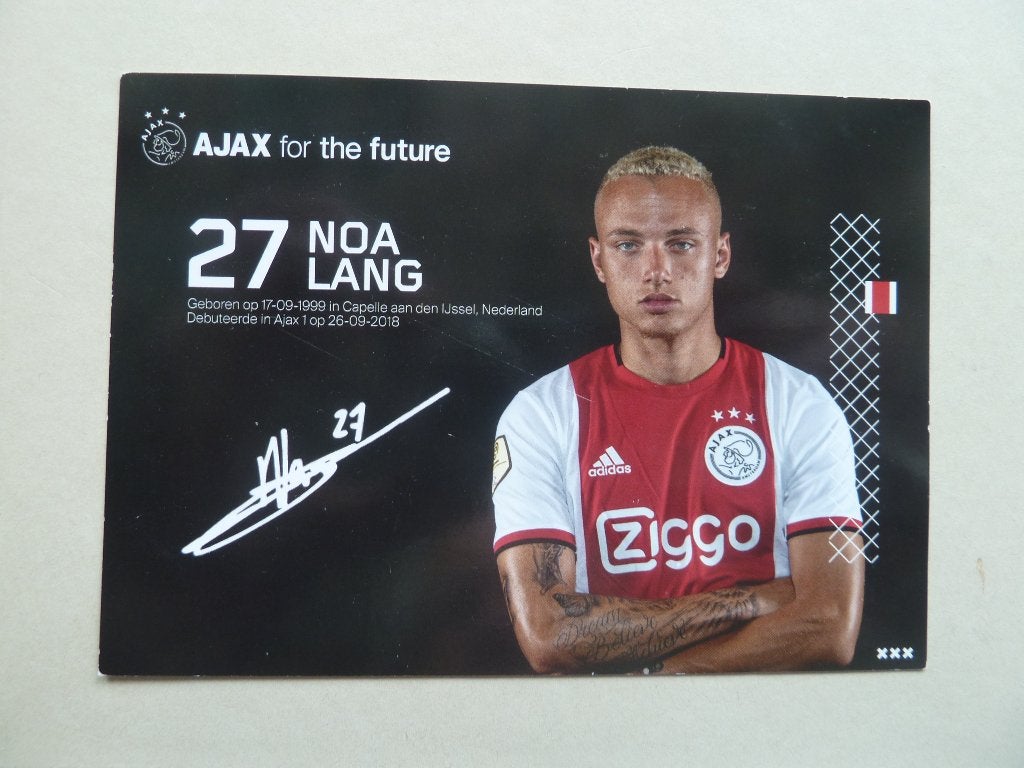 Spelerskaart. Noa.Lang    Ajax.   2019/2020, Ophalen of Verzenden, Zo goed als nieuw, Ajax, Spelerskaart