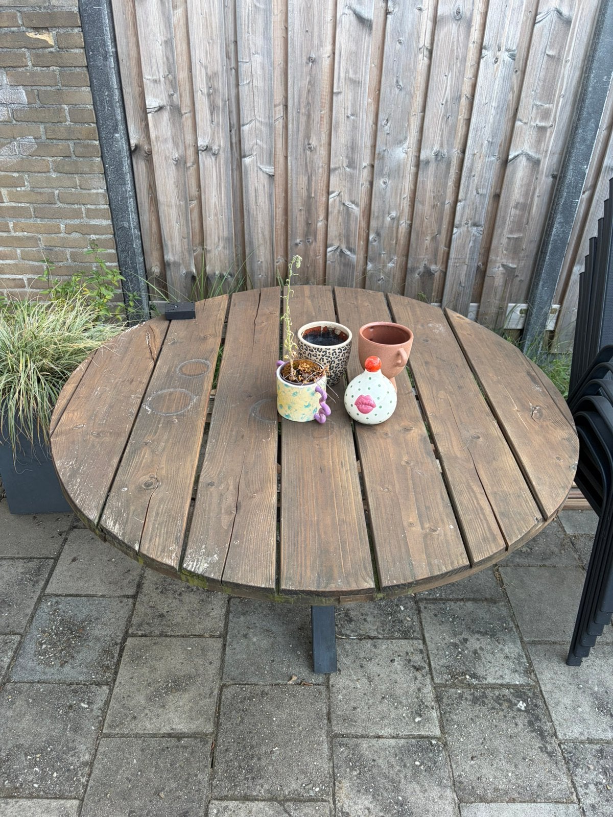 Ronde tuintafel, Ophalen, Gebruikt, Eettafel, 6 zitplaatsen