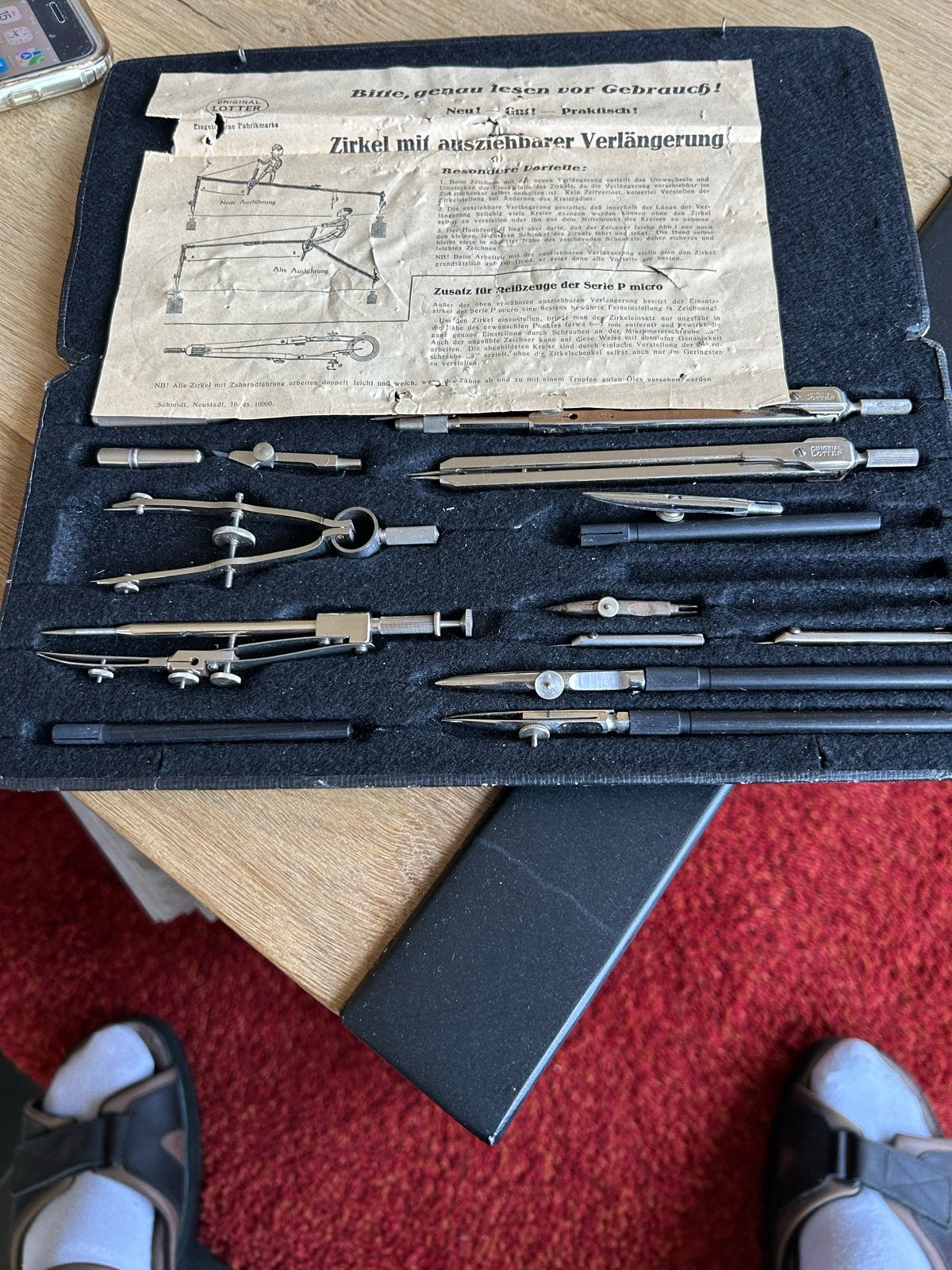 Vintage Original Lotter Tekenset - Precisie Instrumenten, Ophalen of Verzenden, Gebruikt, Minder dan 130 cm