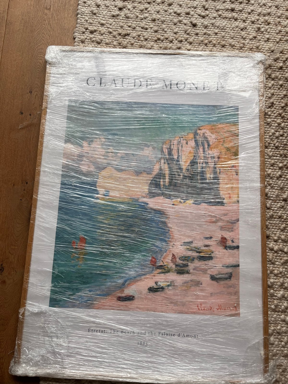 Prachtige eikenhouten lijst 100x70cm en poster Claude Monet, Huis en Inrichting, Ophalen, Hout