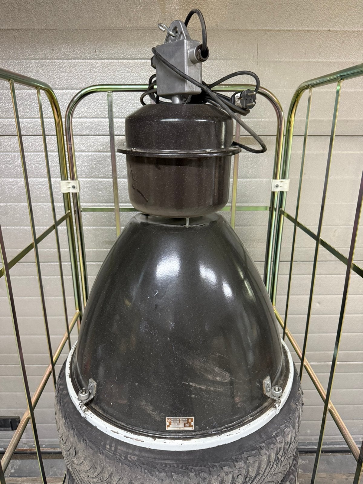 Vintage hanglamp emaille 5 stuks industrieel stal lamp, Ophalen, Zo goed als nieuw