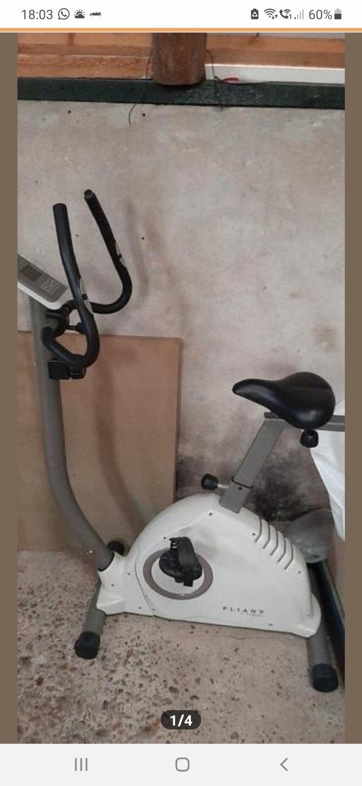 Hometrainer Pliant.
Moeten nieuwe oplaadbare batterijen in., Ophalen, Hometrainer