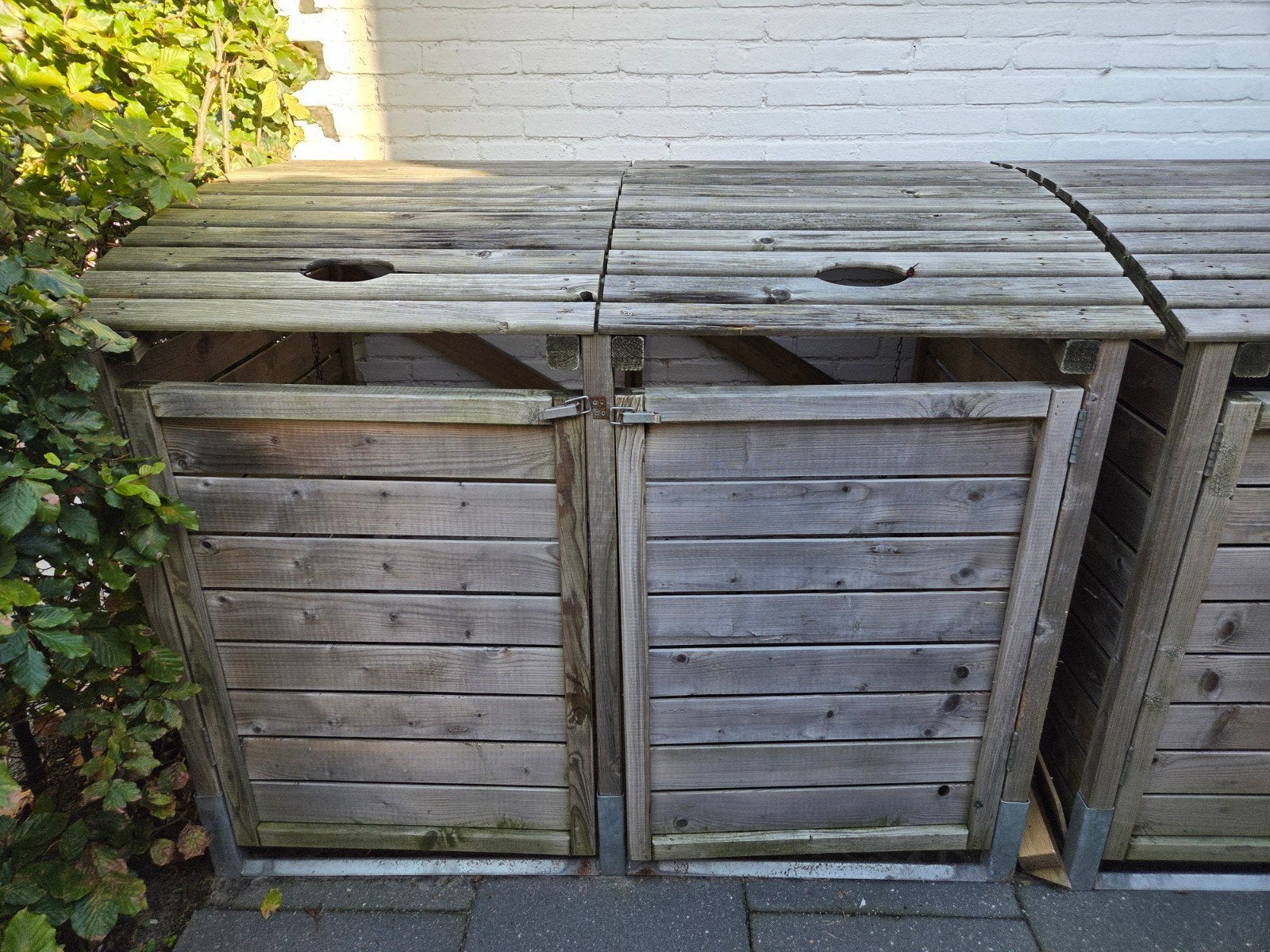 Houten containerberging kliko ombouw voor 2x 240L containers, Ophalen, Gebruikt, Hout, Containerberging