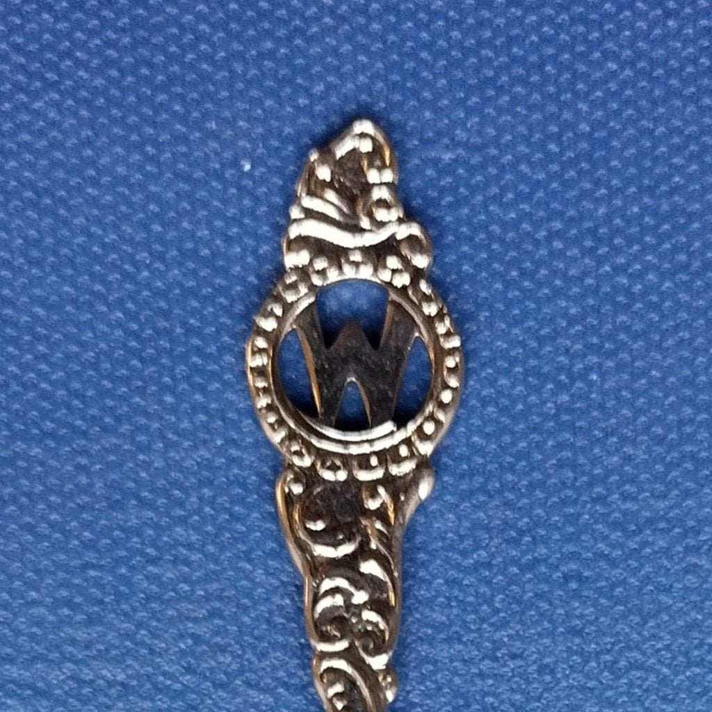 verzilverd lepeltje, letterlepeltje letter W, Ophalen of Verzenden