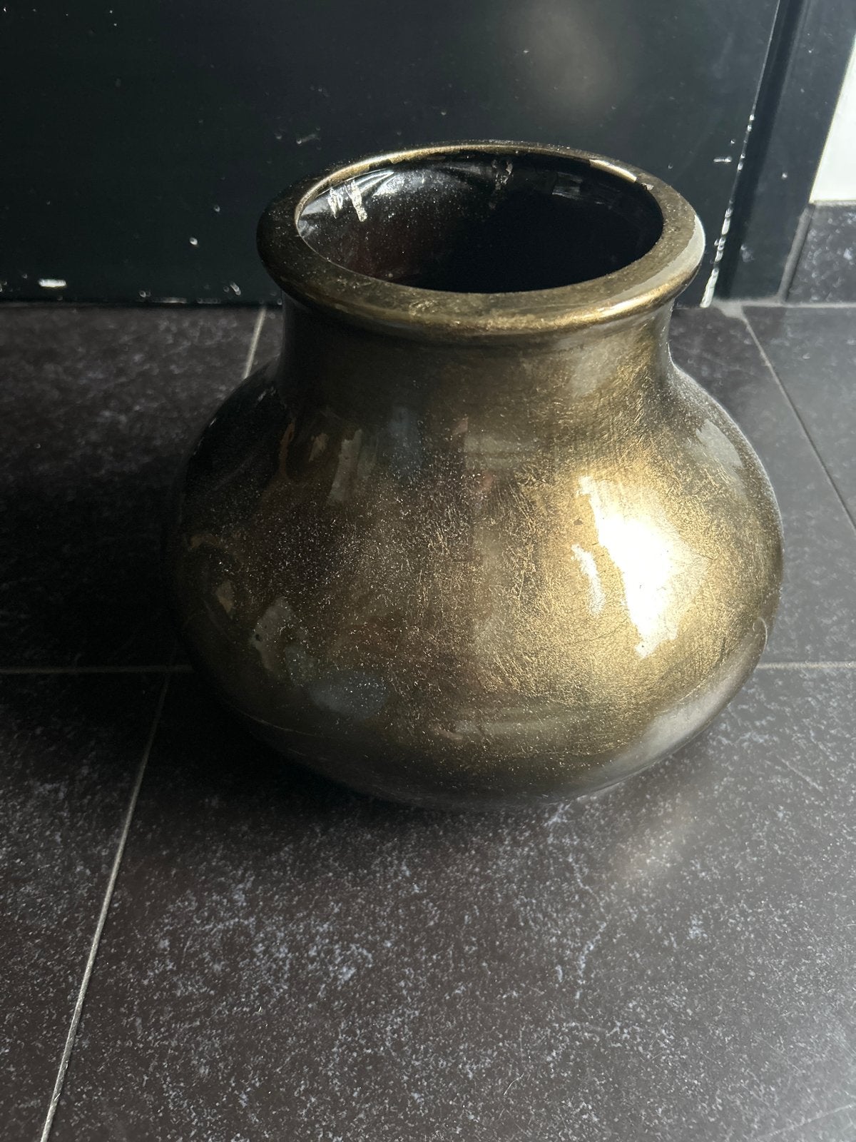 Decoratieve gouden pot/vaas hoogte 20 cm, Ophalen of Verzenden