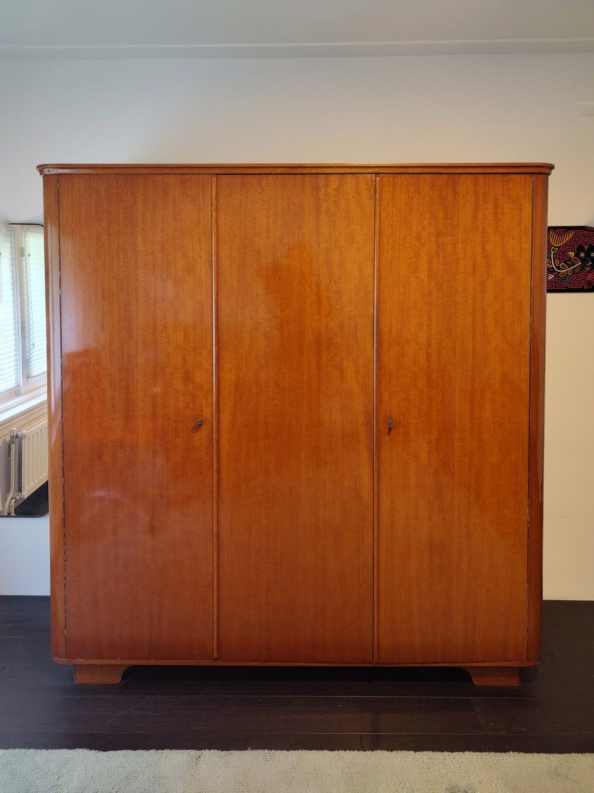 Mid century / jaren 50-60 kledingkast, Huis en Inrichting, Ophalen, Met deur(en), Gebruikt, 150 tot 200 cm