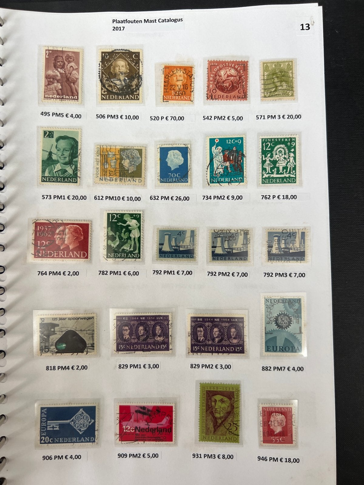 Nederlandse Postzegels - Plaatfouten Mast Catalogus 2017, Ophalen of Verzenden, T/m 1940, Gestempeld