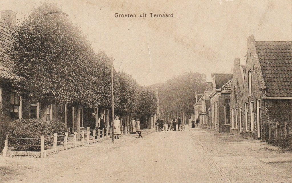 Ternaard - Groeten uit met volk, Verzenden, Voor 1920, Gelopen, Friesland