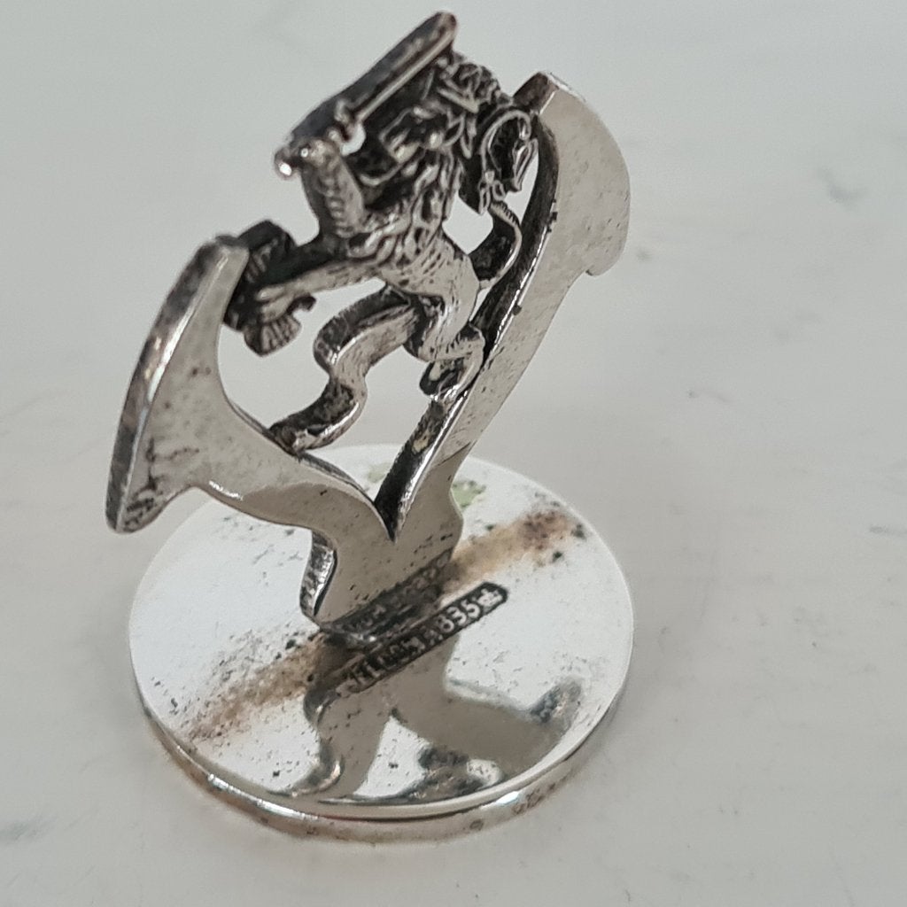 Zilveren Signet Leeuw WWII Dutch Staatspolitie Schalkhaar, Ophalen of Verzenden, Zilver