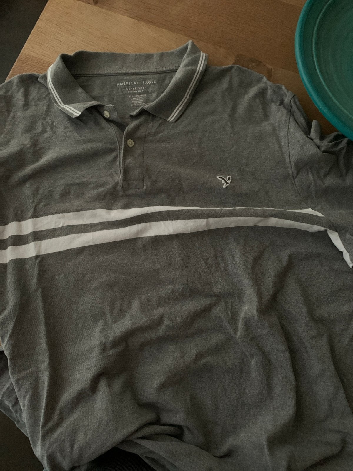 American Eagle Super Soft Polo Shirt - Grijs XXXL, Ophalen of Verzenden, Gedragen, Overige maten, Grijs