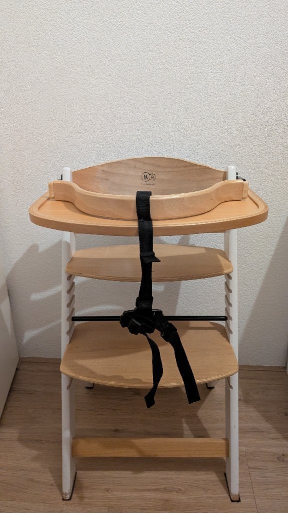 Kinderkraft ENOCK - Houten Kinderstoel 3-in-1, Kinderen en Baby's, Kinderstoelen, Ophalen, Gebruikt, Meegroeistoel, Gordel(s)