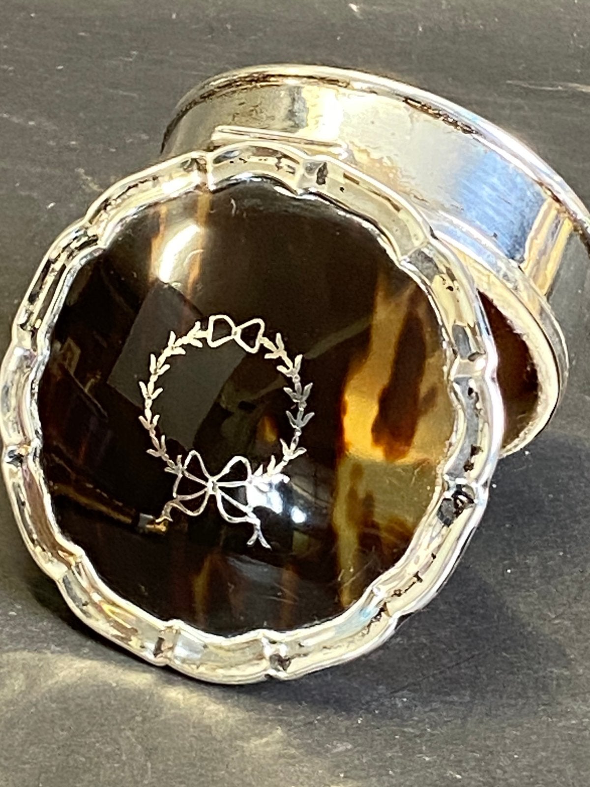 Ca1910 schilpad zilver juwelen sierdoos, Ophalen of Verzenden, Zilver
