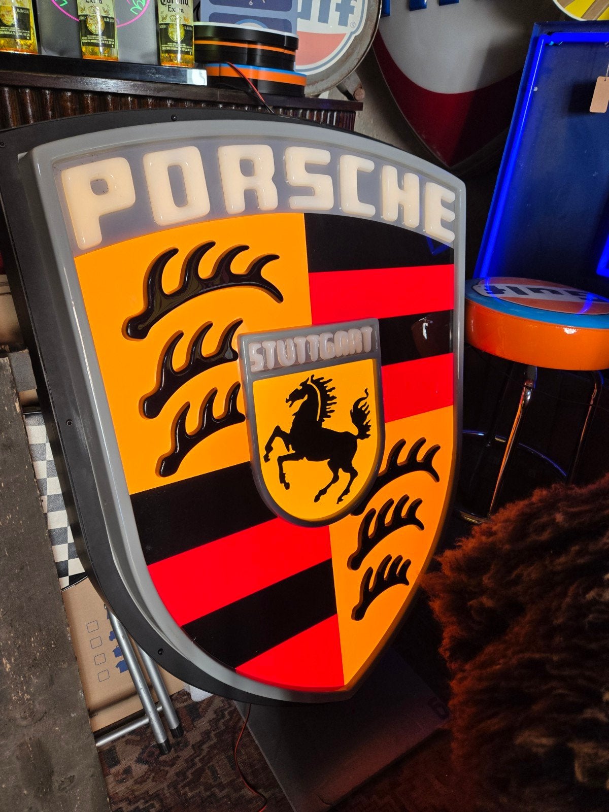 Porsche Lichtreclame - lichtbak - 911- 356 - Speedster - 928, Ophalen, Zo goed als nieuw, Lichtbak of (neon) lamp