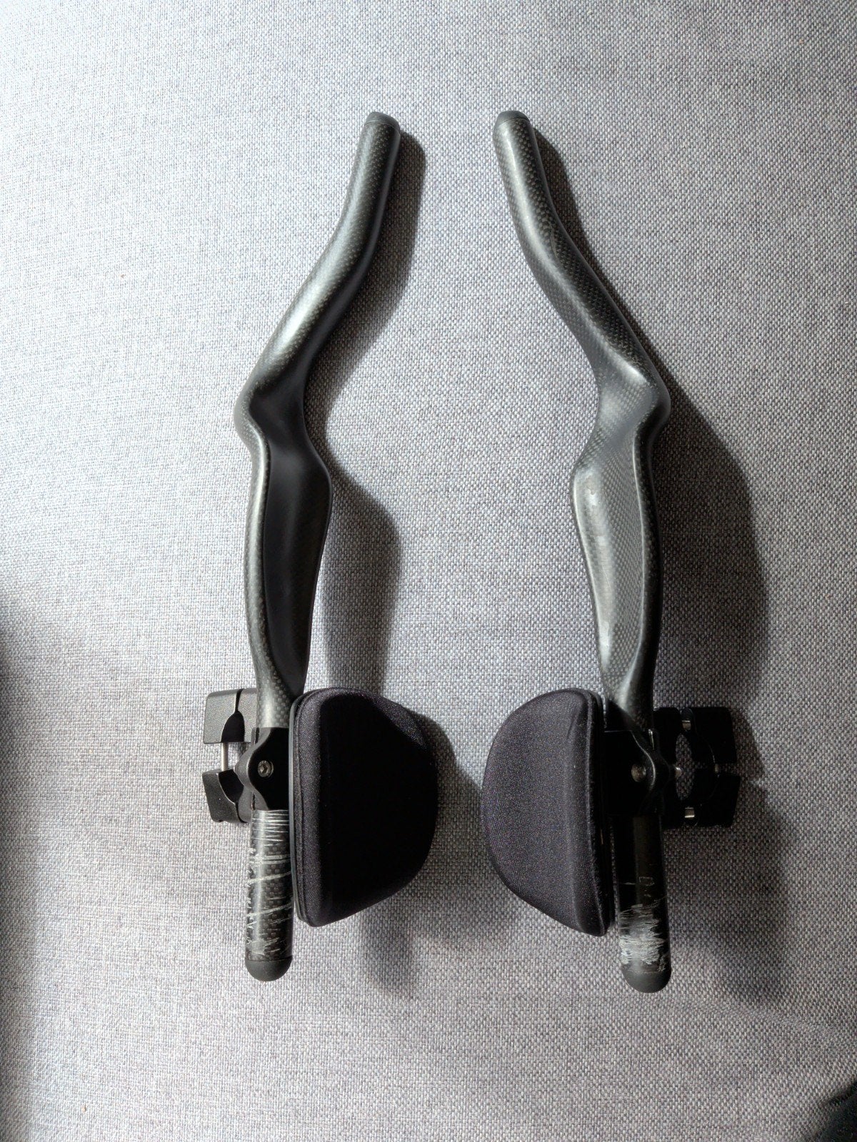 Clip-on Carbon Aerobars voor Tijdrit of Triatlonfiets, Gebruikt, Stuur, Ophalen of Verzenden, Tijdrit-/triatlonfiets