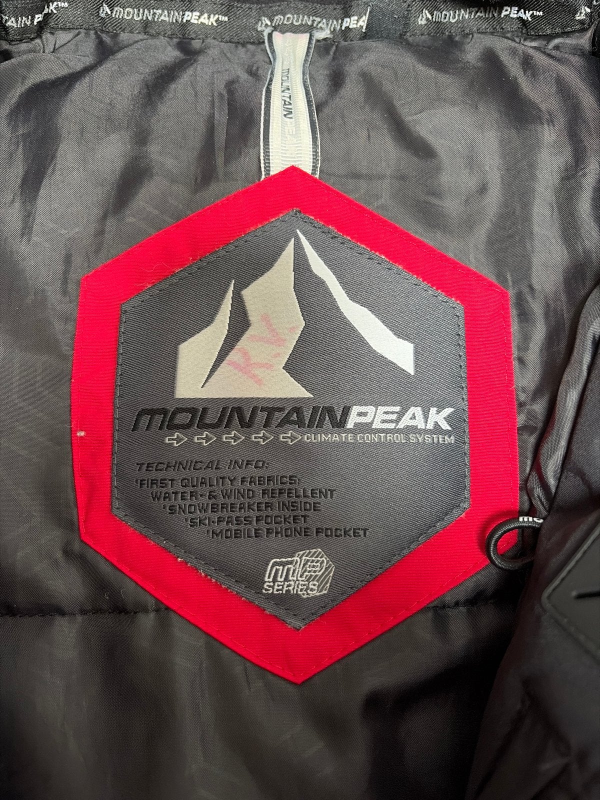 Mountain Peak ski-jas heren - Zwart, rood, wit L, Ophalen of Verzenden, Zo goed als nieuw, Maat 52/54 (L), Jack
