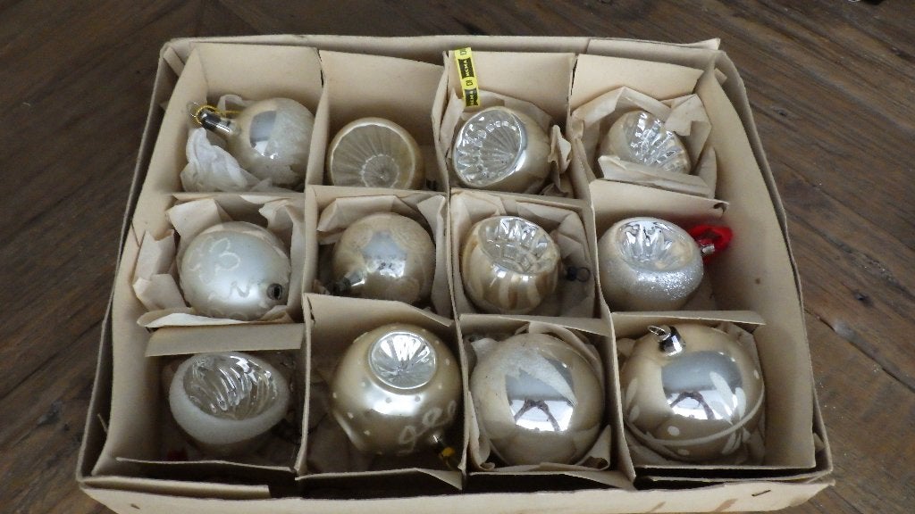 12 mooie oude kerstballen, Diversen, Ophalen of Verzenden, Gebruikt