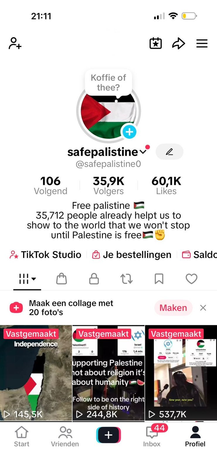 Tiktok acount, Seizoenskaart, Eén persoon, Januari