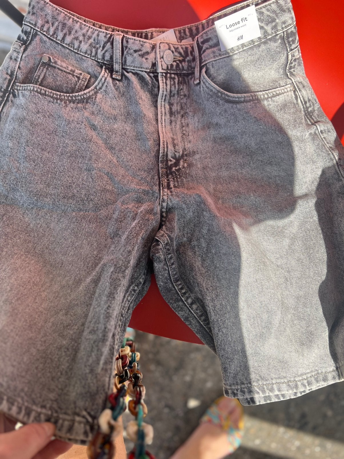 New- Denim Short Loose Fir Licht Denim Grijs 170( 14Y+), Ophalen of Verzenden, Nieuw, Jongen of Meisje, Broek