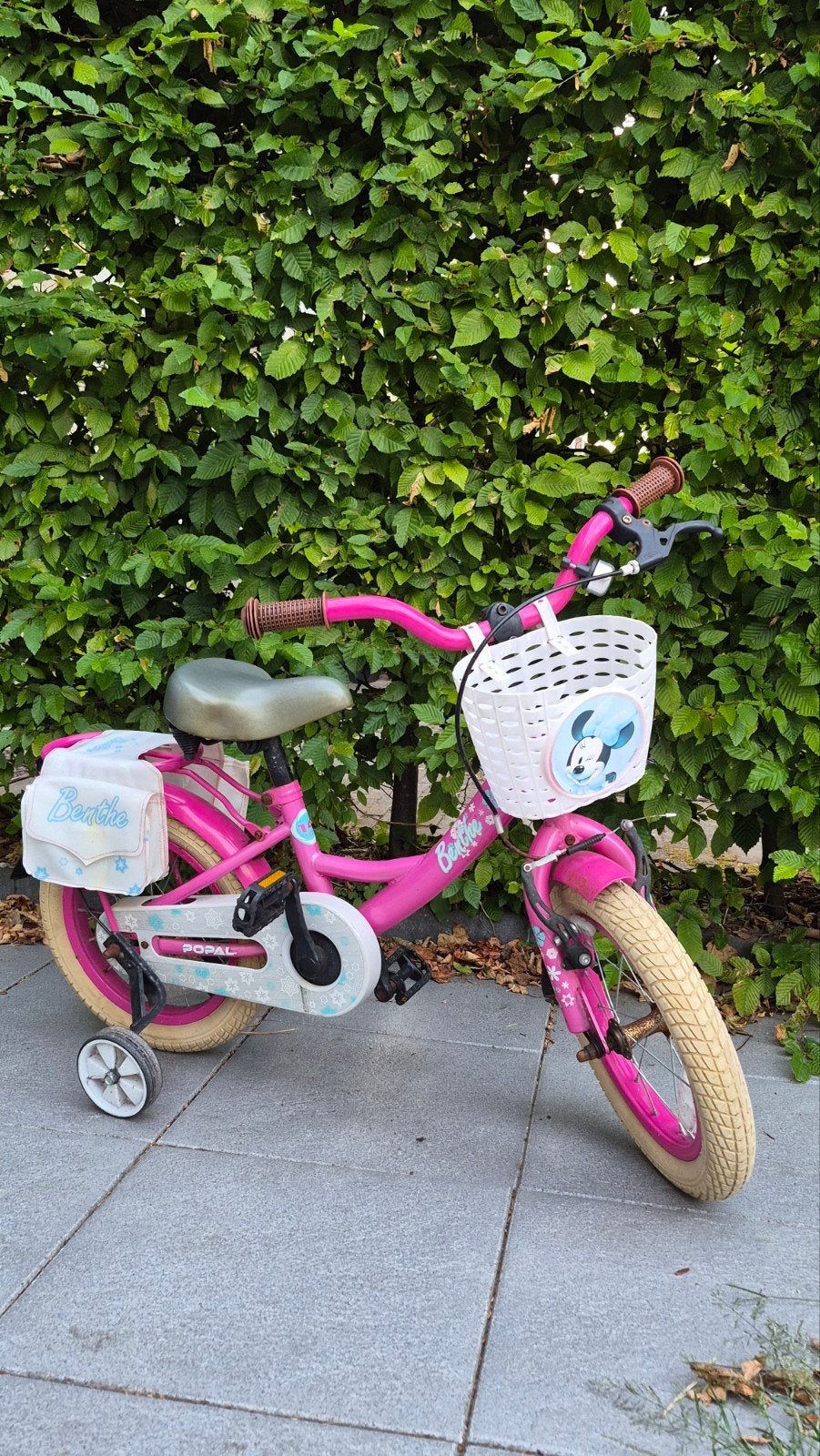 Roze kinderfiets Popal Benthe 14 inch, Fietsen en Brommers, Fietsen | Meisjes, Ophalen, Gebruikt, Velgrem, 14 inch of minder