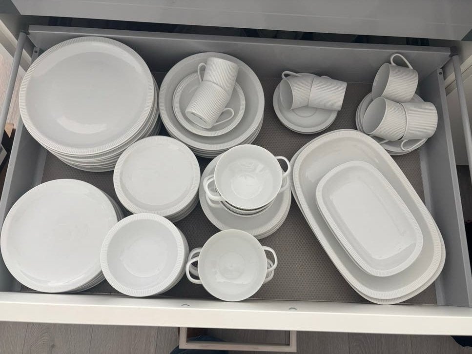 Arzberg Servies - Wit met Ribbel - Royal Porcelain, Ophalen of Verzenden, Zo goed als nieuw, Effen, Porselein