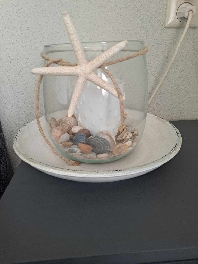Windlicht met bijpassende schaal, Ophalen, Overige materialen, Windlicht, Gebruikt