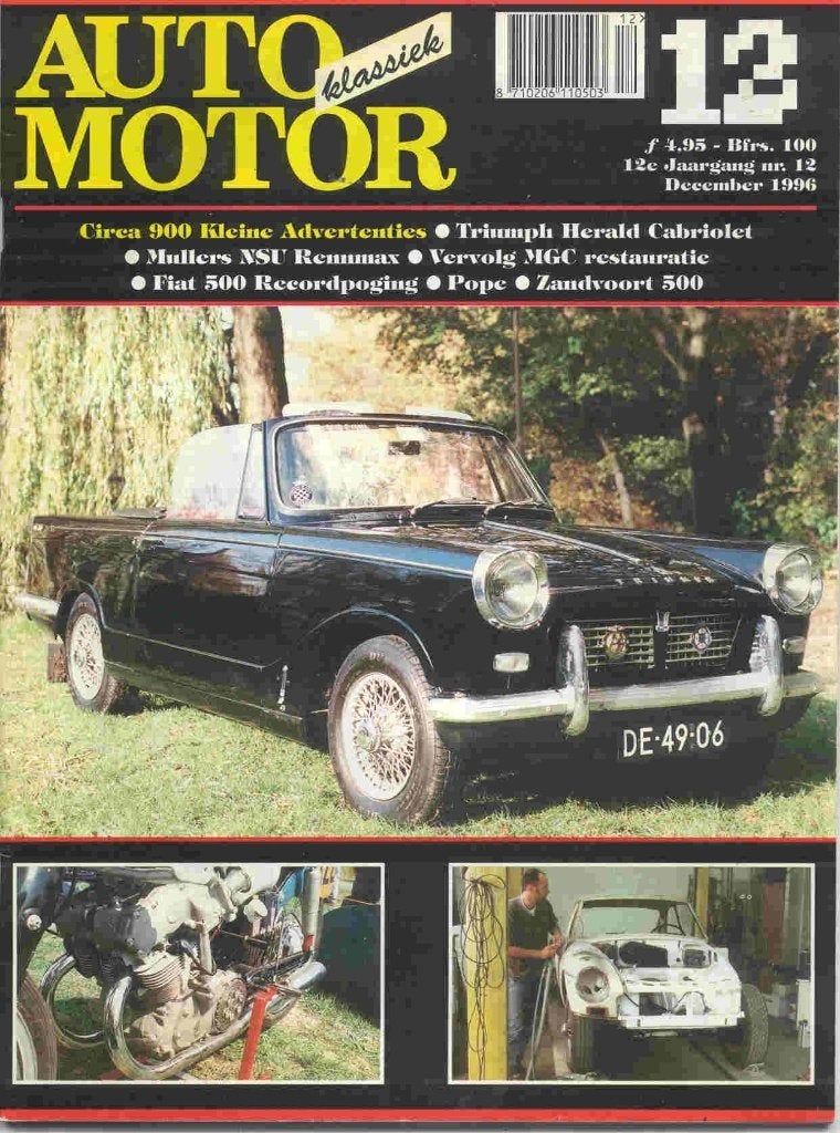 Auto Motor Klassiek 12 1996 Triumph Herald, NSU, Fiat 500, Ophalen of Verzenden, Nieuw, Overige merken