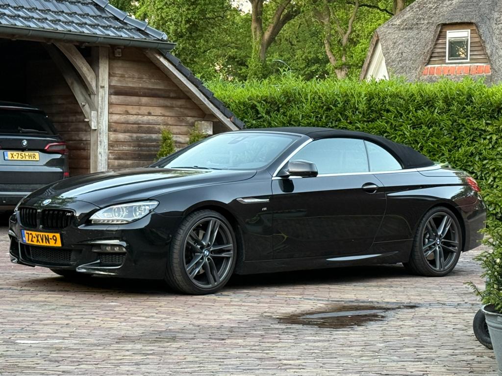 BMW 6-Serie 640I Cabrio 3.0 235KW Aut8 2012 Zwart, Achterwielaandrijving, Cabriolet, Zwart, Bruin