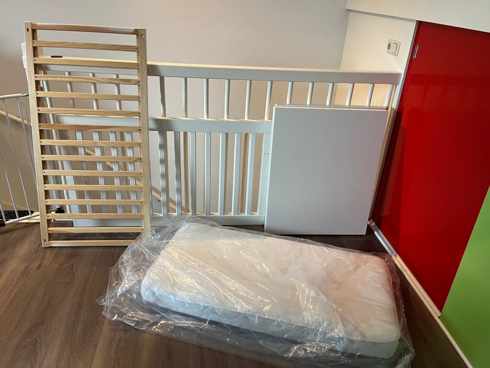 Kidsmill ledikant, Ophalen, Zo goed als nieuw, Minder dan 140 cm, Matras