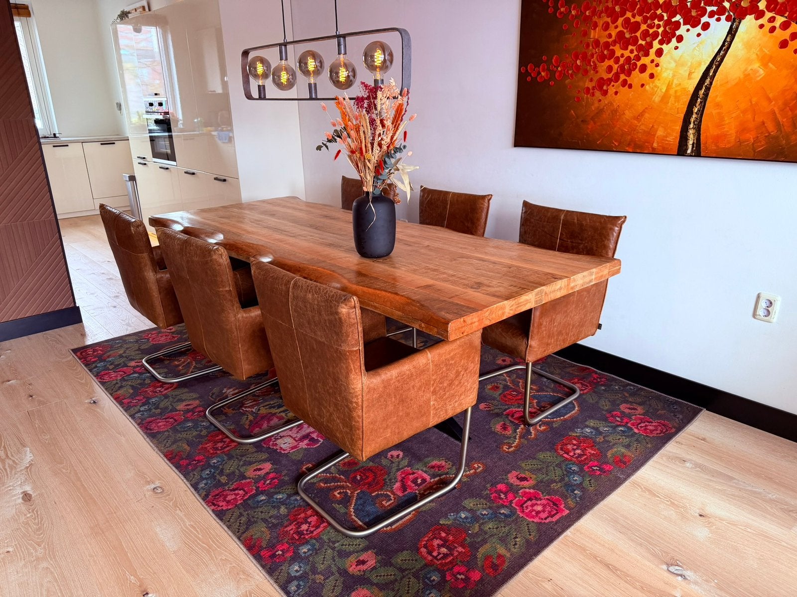 6 Jess bruine eetkamerstoelen, Huis en Inrichting, Ophalen, Bruin, Jess design, Leer
