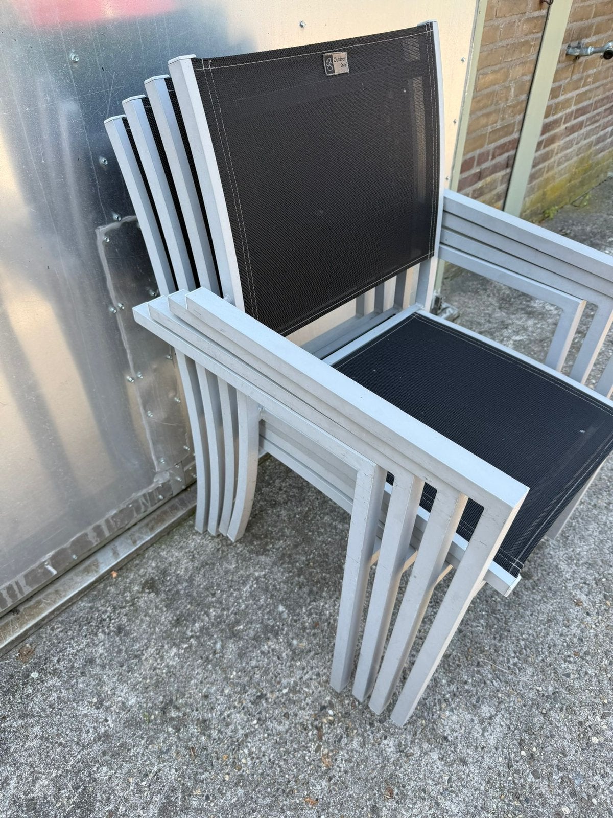 Tuin stoelen  stapelbaar  uitdoor style 4 stuks, Ophalen, Zo goed als nieuw, Overige typen, Minder dan 2 meter
