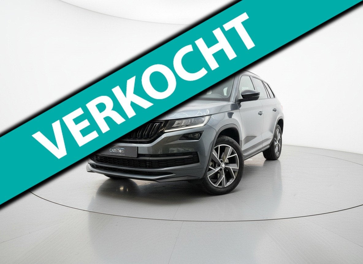 Skoda Kodiaq 2.0 TSI 4x4 SPORTLINE PANO VIRTUAL 7 PERSOONS, Gebruikt, Zwart, 1984 cc, 7 stoelen