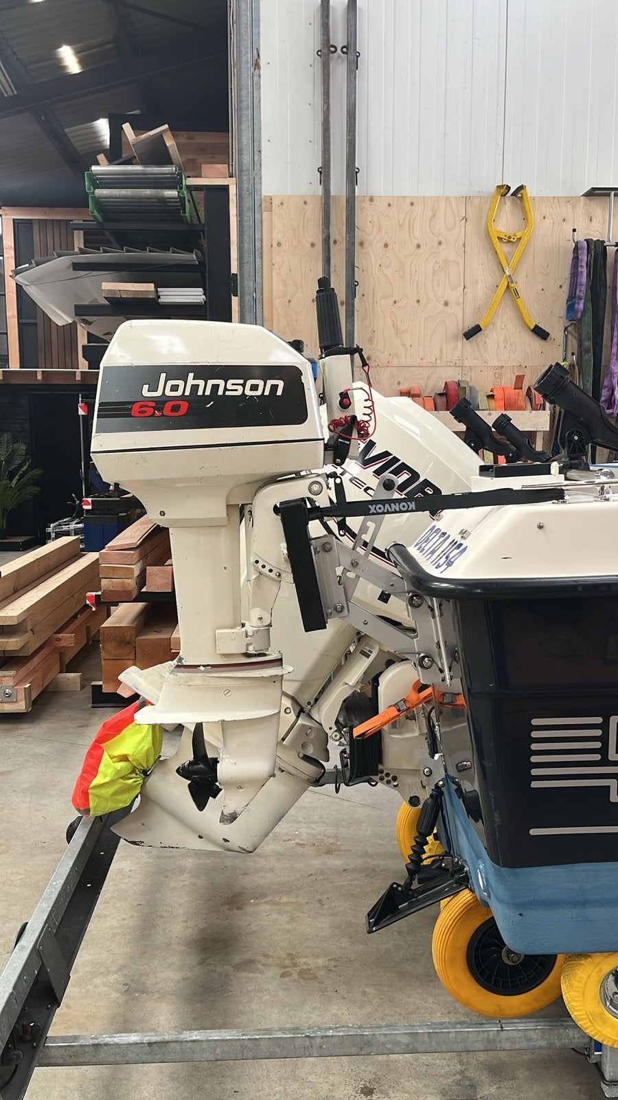 Johnson 6.0 buitenboordmotor 2takt, Ophalen, Gebruikt, Met afstandsbediening, 5 tot 10 pk