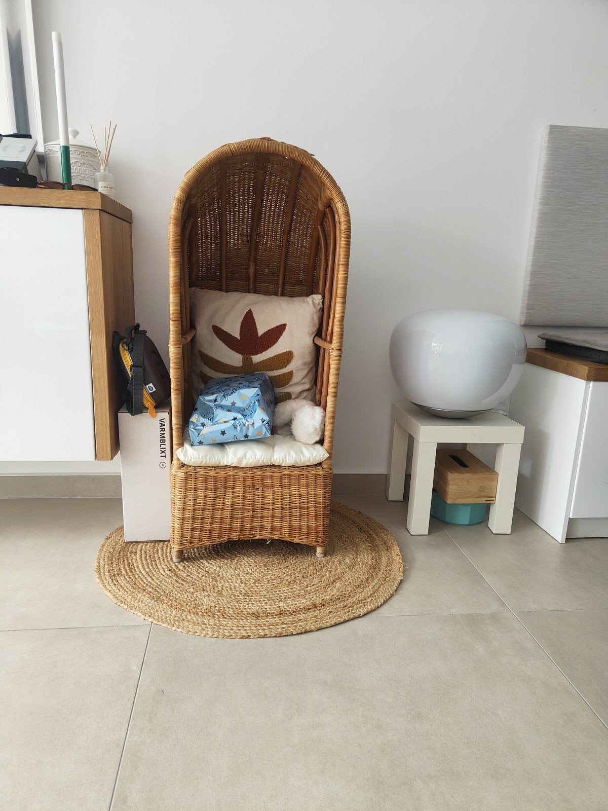 Vintage rieten strandstoel voor kinderen, Ophalen