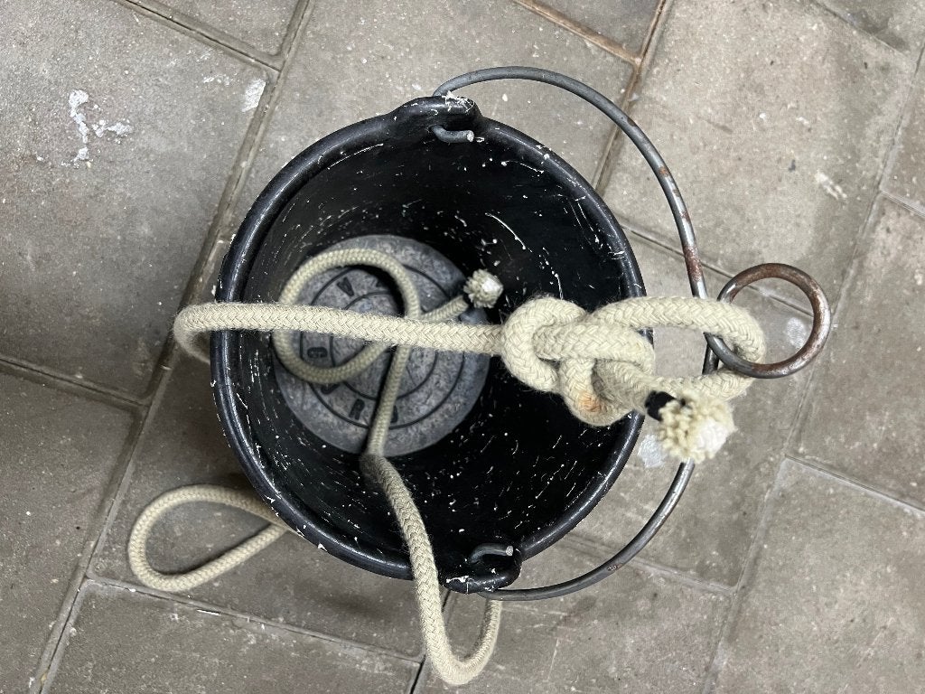 Puts emmer met lijn., Ophalen of Verzenden, Gebruikt, Schoonmaak