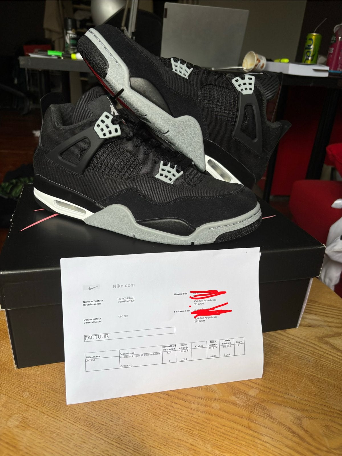 Nike Jordan 4 retro SE black canvas, Zwart, Nieuw, Ophalen of Verzenden, Sneakers of Gympen