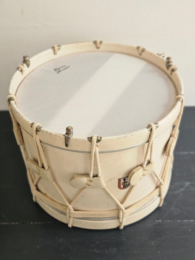 Brocante oude witte trommel instrument, Muziek en Instrumenten, Ophalen, Gebruikt, Overige merken