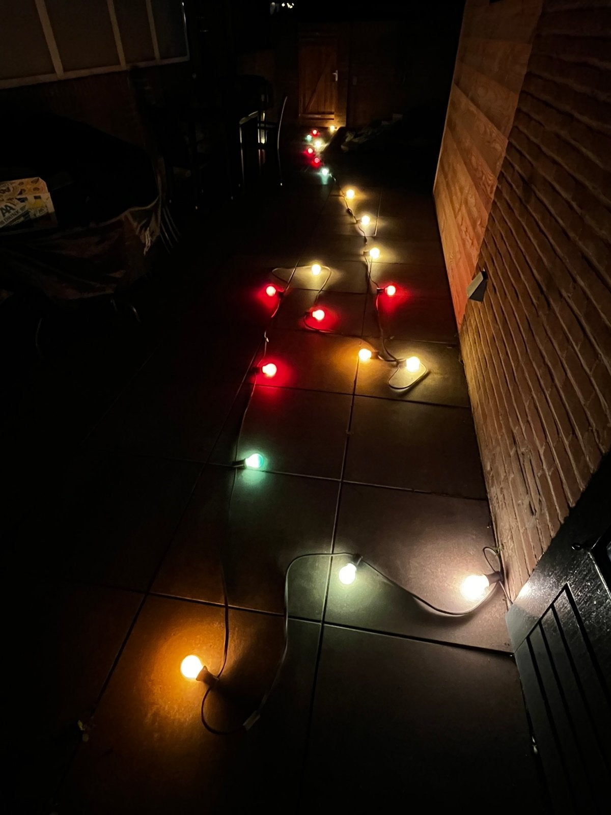 Feestverlichting prikkabel snoer met gekleurde lampen 20 mtr, Ophalen of Verzenden, Gebruikt, Overige typen