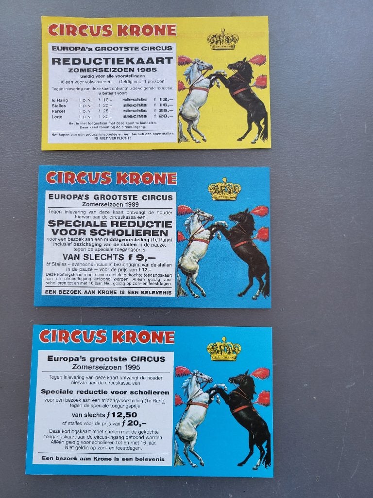 Circus memorabilia: 100+ reductiebiljetten, flyers, etc., Ophalen of Verzenden, Zo goed als nieuw
