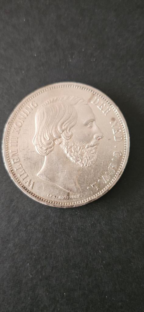 Zilveren rijksdaalder 1870 Willem lll mooie kwaliteit, Postzegels en Munten, Munten | Nederland, Koning Willem III, Zilver, Ophalen of Verzenden